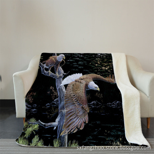 Ultra Soft Warm Custom Animal Print Print Flannel Flannel Sherpa Throwt pour l&#39;hiver